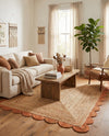 Serenity Braided Jute Collection Area Rug - Seaside Rectangle Natural and Terracotta  lifestyle 48