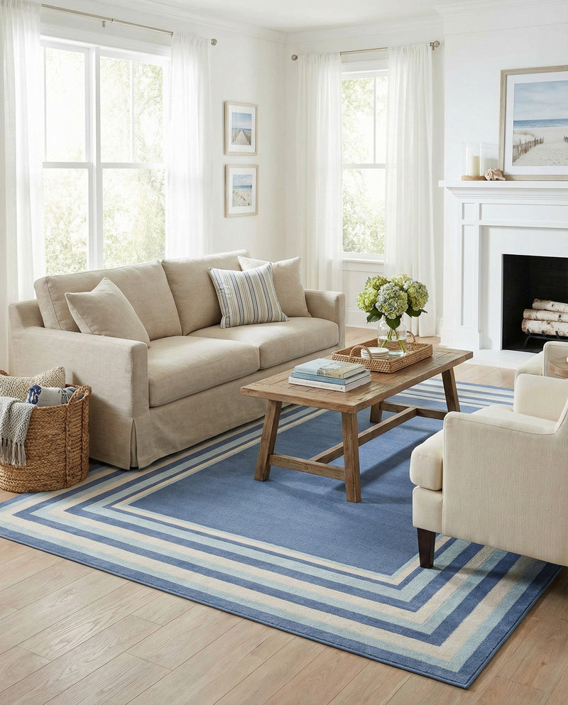 Lagoon Oasis Collection Area Rug -  Harbor Rectangle Blue  lifestyle 29