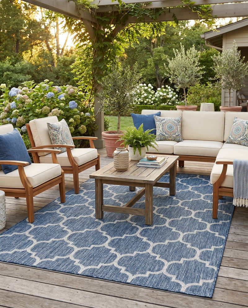 Savannah Pergola Collection Area Rug - Arbor (Navy Blue) Rectangle Navy Blue  lifestyle 39