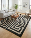 Aegean Labyrinth Collection Area Rug -  Mykonos Rectangle Black  lifestyle 13
