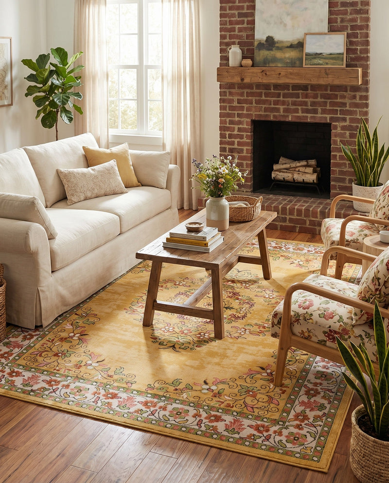 Geneva Terrace Collection Area Rug -  Yverdon Rectangle Yellow  lifestyle 31