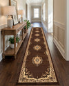 Tabriz Tapestry Collection Area Rug - Azerbaijan (Brown) Runner Brown  lifestyle 61