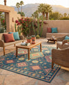 Coastal Terrace Collection Area Rug -  Dunes Rectangle Navy Blue  lifestyle 19