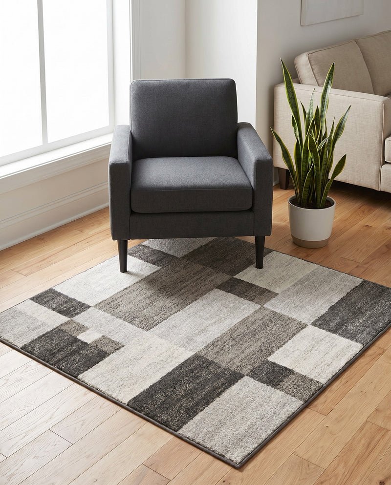 Autumn Meadow Collection Area Rug -  Sycamoreside (Gray) Square Gray  lifestyle 45