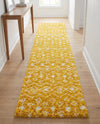 Berber Lattice Shag Collection Area Rug - Atlas (Yellow) Runner Yellow  lifestyle 62
