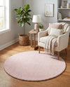 Berkshire Estate Collection Area Rug - Windsor (English Rose) Round English Rose  lifestyle 82