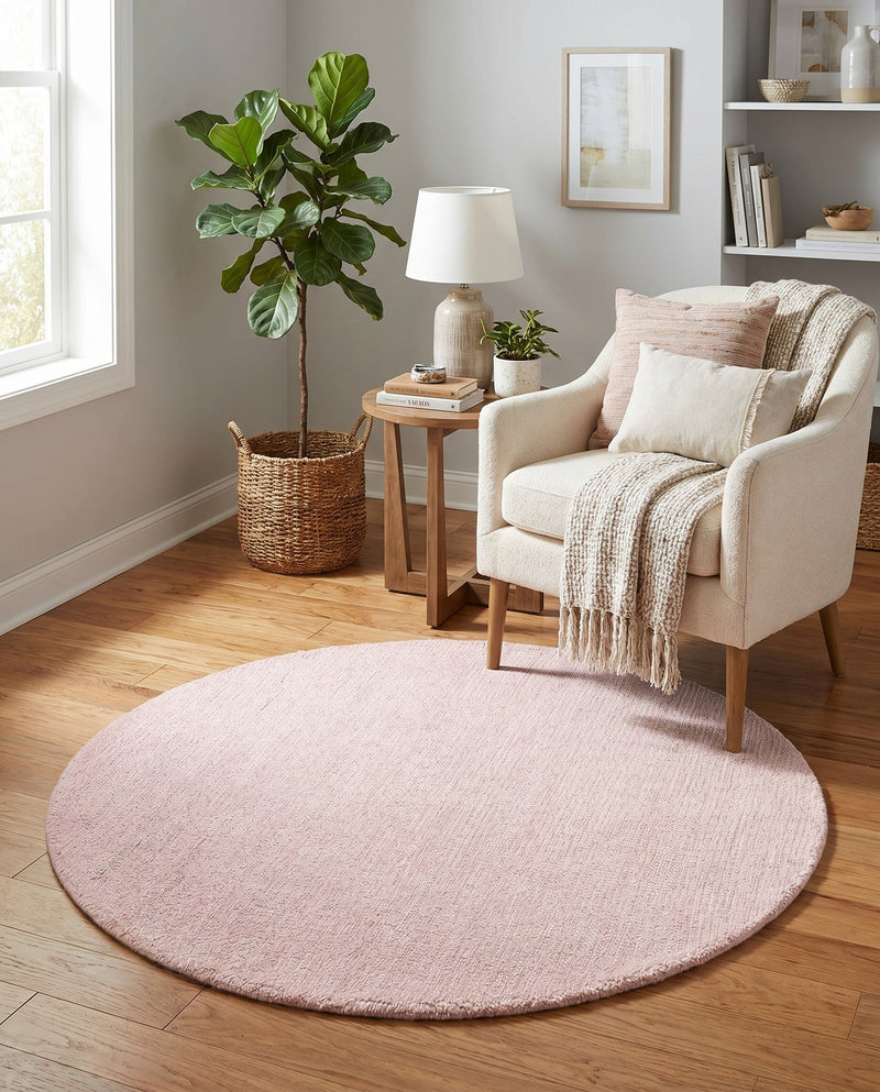 Berkshire Estate Collection Area Rug - Windsor (English Rose) Round English Rose  lifestyle 82