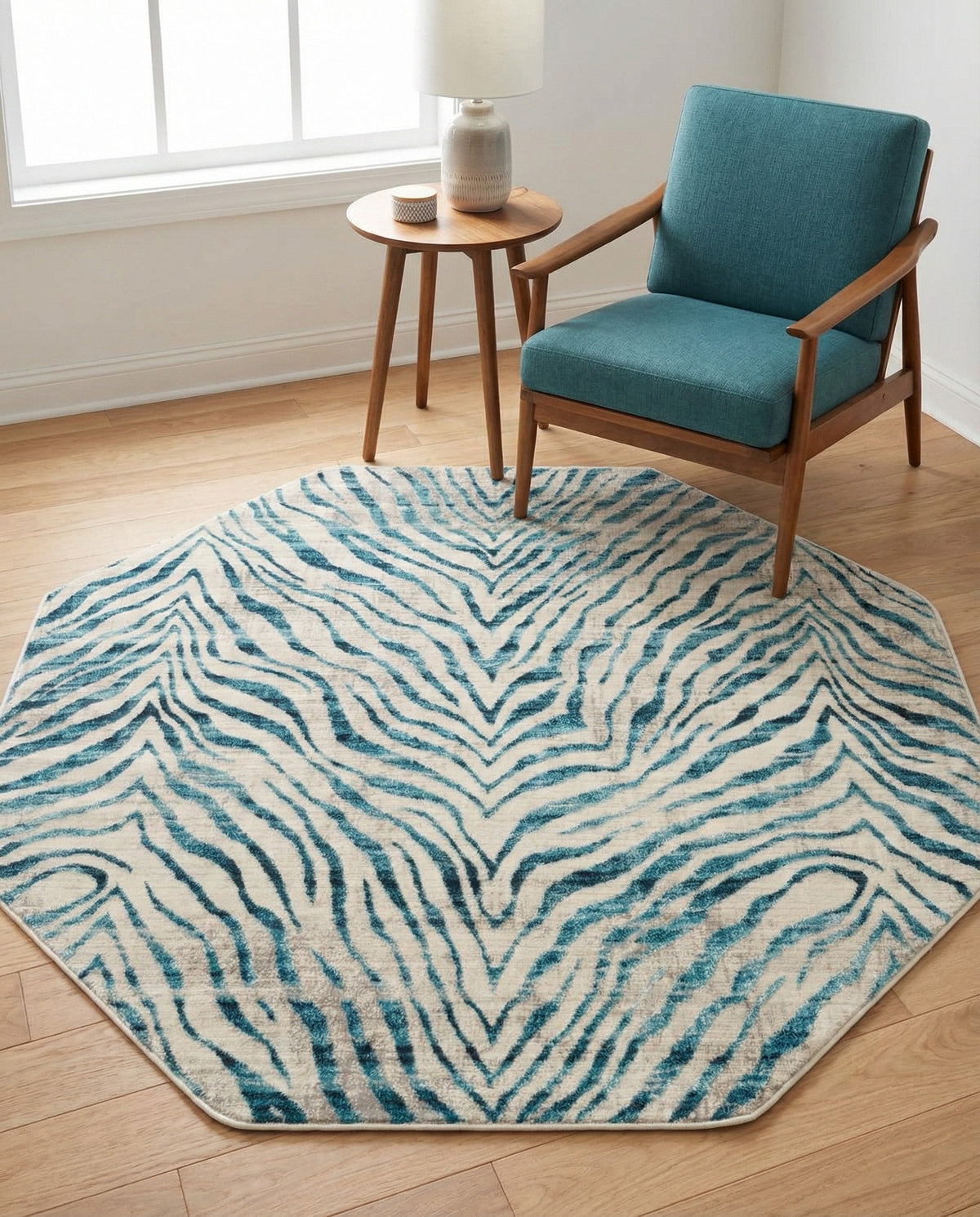 Bloomsbury Elegance Collection Area Rug -  Chelsea Octagon Blue  lifestyle 81