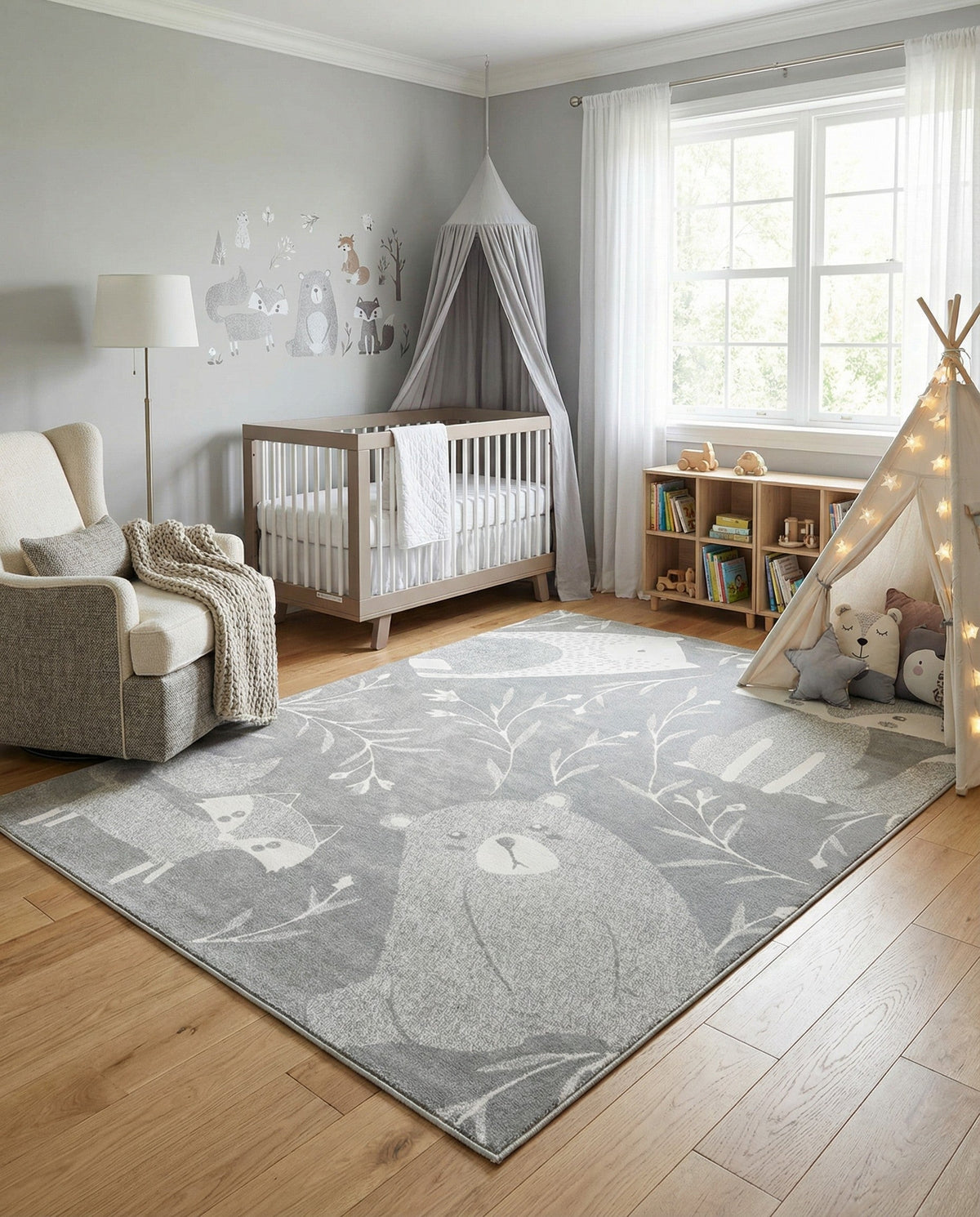 Wonder Tykes Collection Area Rug -  Quirky Rectangle Gray  lifestyle 30
