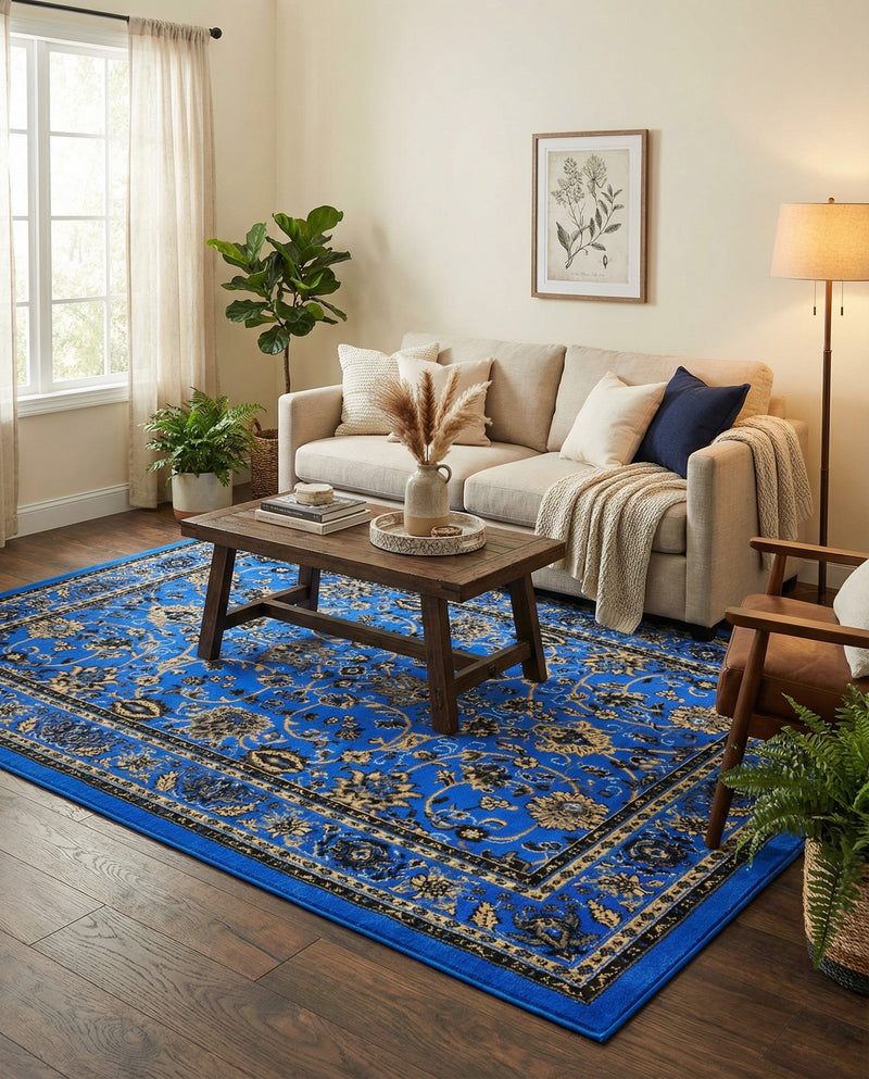 Isfahan Elegance Collection Area Rug - Naghsh-e Jahan (Dark Blue) Rectangle Dark Blue  lifestyle 20