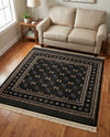 Samarkand Elegance Collection Area Rug -  Margilan (Dark Green) Square Dark Green  lifestyle 73