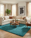 Plush Oasis Collection Area Rug - Serenity (Deep Aqua Blue) Rectangle Deep Aqua Blue  lifestyle 8