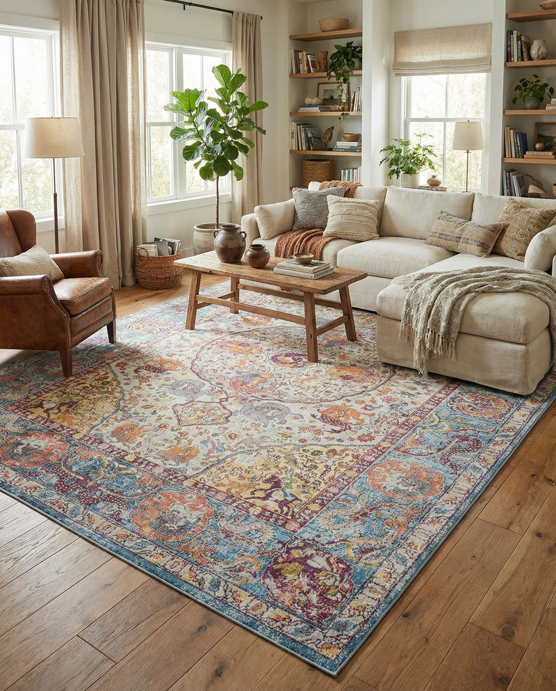 Caribbean Breeze Collection Area Rug -  Xcalak Rectangle Light Blue  lifestyle 32