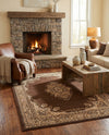 Tabriz Tapestry Collection Area Rug - Azerbaijan (Brown) Rectangle Brown  lifestyle 8
