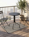 Seaside Stripes Collection Area Rug - Cabana (Charcoal) Rectangle Charcoal  lifestyle 5