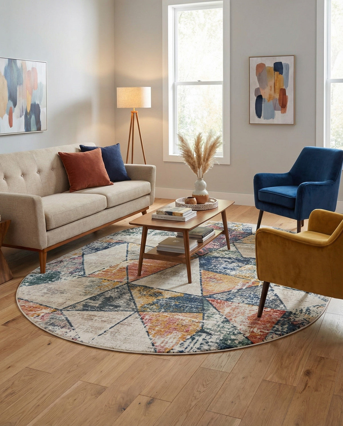 Jewel Oasis Collection Area Rug -  Topaz Oval Multi  lifestyle 82