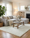 Cozy Comfort Shag Collection Area Rug - Haven (White) Rectangle White  lifestyle 6