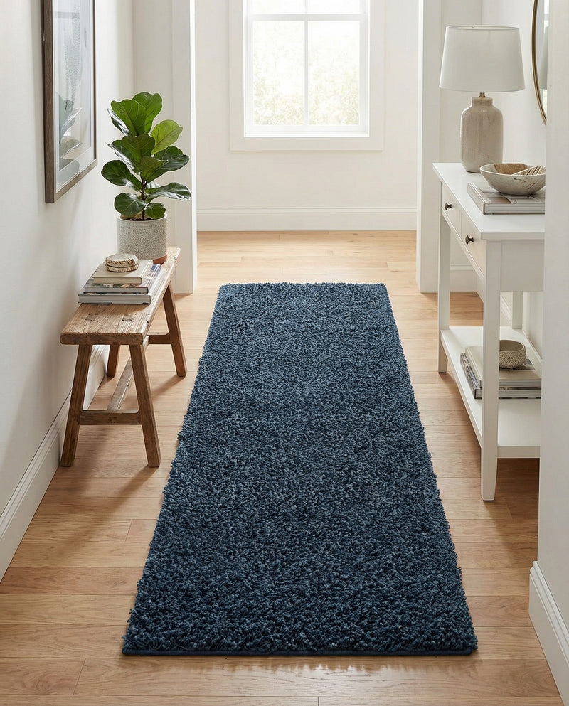 Plush Oasis Collection Area Rug - Serenity (Sapphire Blue) Runner Sapphire Blue  lifestyle 62