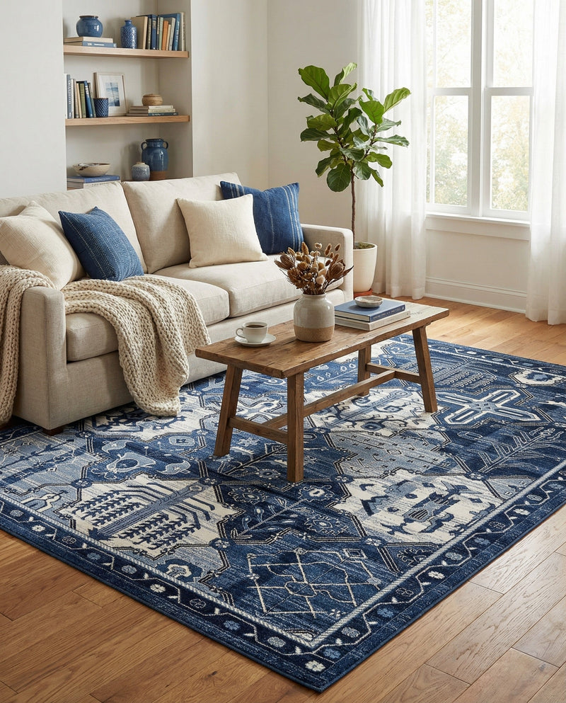 Horizon Collection Area Rug - Dawn Rectangle Blue  lifestyle 72