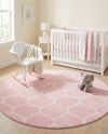 Trellis Mosaic Collection Area Rug -  Pergolatown (Light Pink) Round Light Pink  lifestyle 48