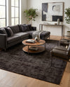 Nordic Loom Geometric Collection Area Rug - Oslo Rectangle Jet Black  lifestyle 12