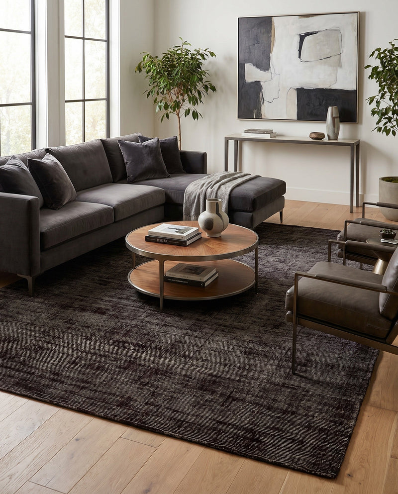 Nordic Loom Geometric Collection Area Rug - Oslo Rectangle Jet Black  lifestyle 12