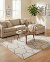 Trellis Mosaic Collection Area Rug - Arborville (Ivory) Square Ivory  lifestyle 67