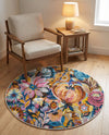 Meadow Breeze Collection Area Rug -  Daffodil Round Multi  lifestyle 68