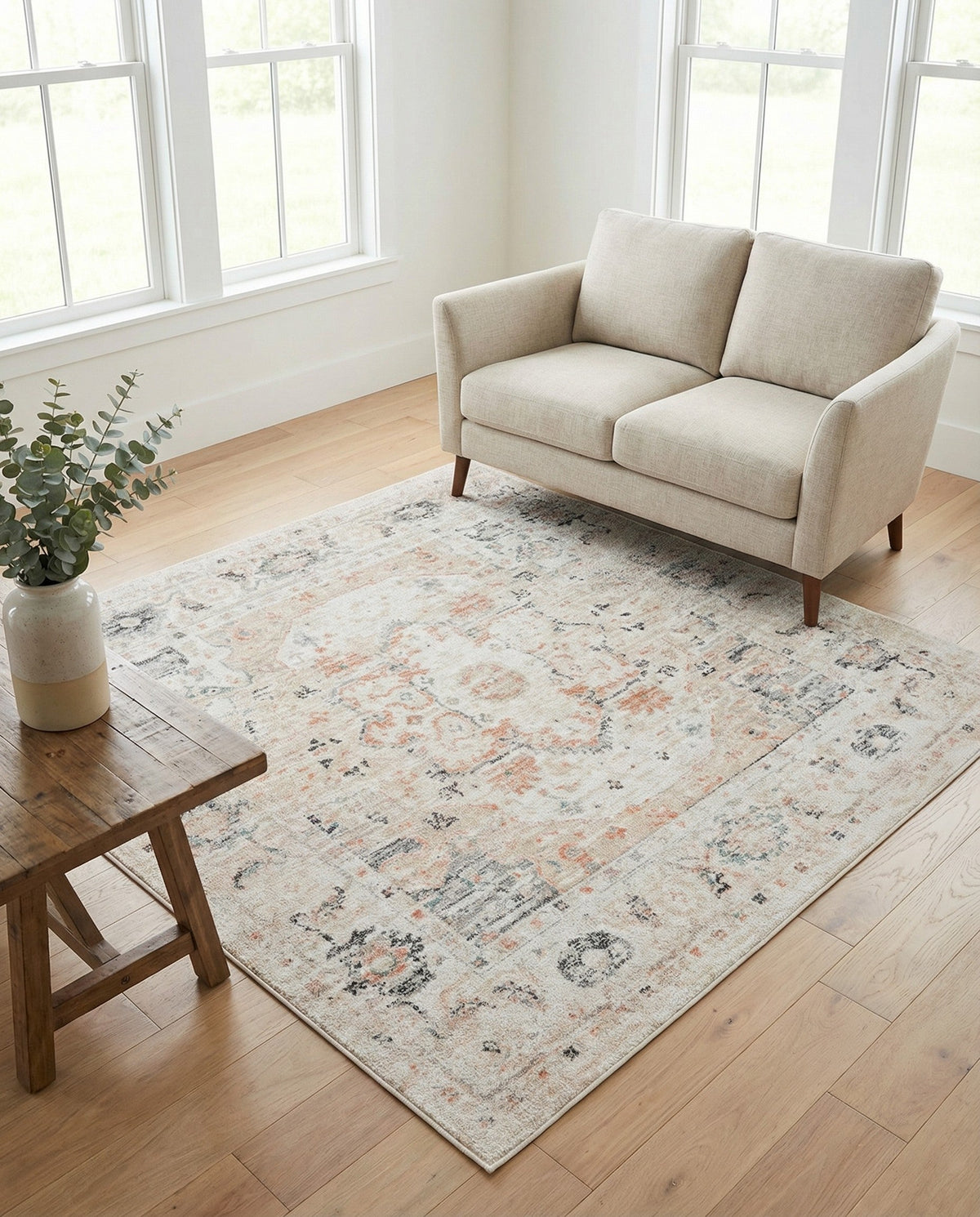 Parisian Elegance Collection Area Rug - Versailles (Ivory) Square Ivory  lifestyle 126