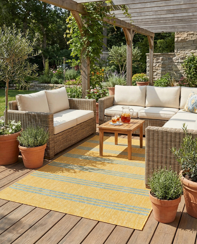 Urban Oasis Rugs Collection Area Rug -  District (Yellow and Aqua) Rectangle Yellow and Aqua  lifestyle 6