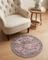 Heritage Elegance Collection Area Rug -  Hampton Round Antique Red  lifestyle 28