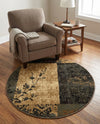 Bistro Lounge Collection Area Rug -  Lungo Round Beige  lifestyle 83