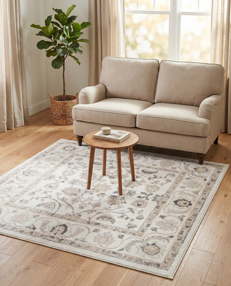 Adriana Terrace Collection Area Rug -  Positano (Ivory) Square Ivory  lifestyle 55