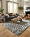 Berber Lattice Shag Collection Area Rug - Atlas (Gray) Rectangle Gray  lifestyle 7