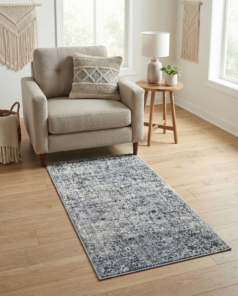 Coastal Manor Collection Area Rug -  Marina Rectangle Blue Gray  lifestyle 20