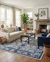 Horizon Collection Area Rug -  Sierra Rectangle Ivory and Blue  lifestyle 35
