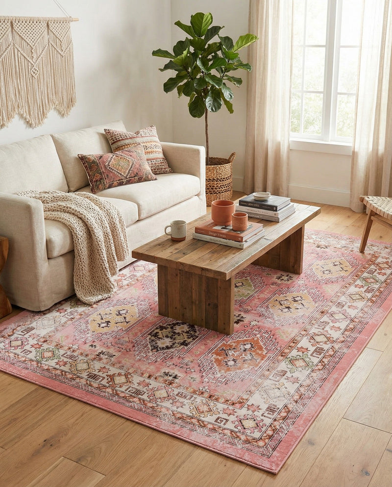 Copenhagen Comfort Collection Area Rug -  Sønderborg Rectangle Rose  lifestyle 15