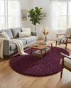 Plush Oasis Collection Area Rug - Serenity (Eggplant Purple) Oval Eggplant Purple  lifestyle 51