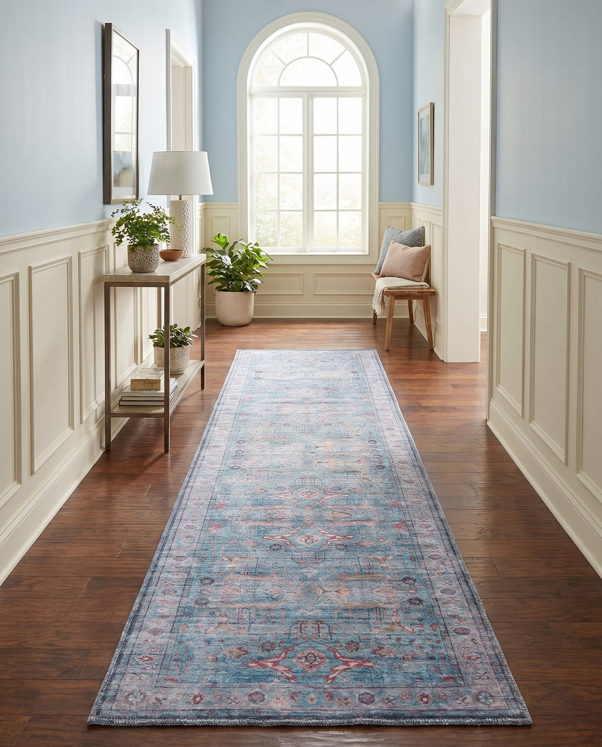 Zahara Oasis Collection Area Rug -  Marrakech Runner Blue  lifestyle 95