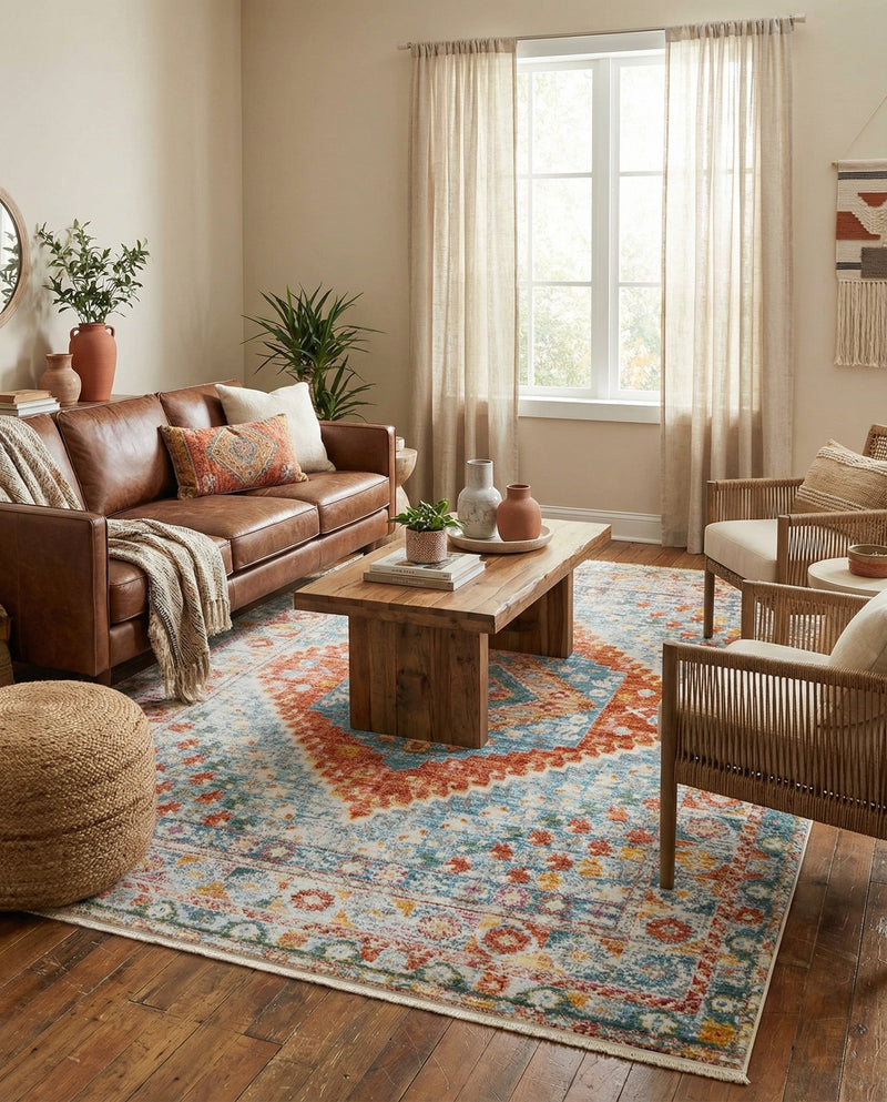 Arcadia Rugs Collection Area Rug -  Xanadu Rectangle Salmon  lifestyle 5