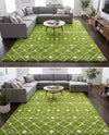 Berber Lattice Shag Collection Area Rug - Atlas (Green) Rectangle Green  lifestyle 17