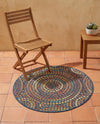 Coastal Terrace Collection Area Rug -  Lagoon Round Multi  lifestyle 63