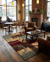 Bistro Lounge Collection Area Rug -  Ristretto Rectangle Multi  lifestyle 6