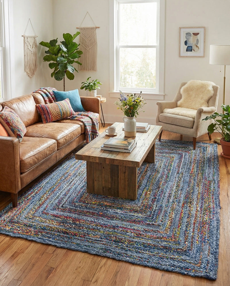 Woven Udaipur Collection Area Rug - Sahara Rectangle Blue and Multi  lifestyle 13