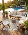 Urban Oasis Rugs Collection Area Rug -  Boulevard (Ivory) Round Ivory  lifestyle 37