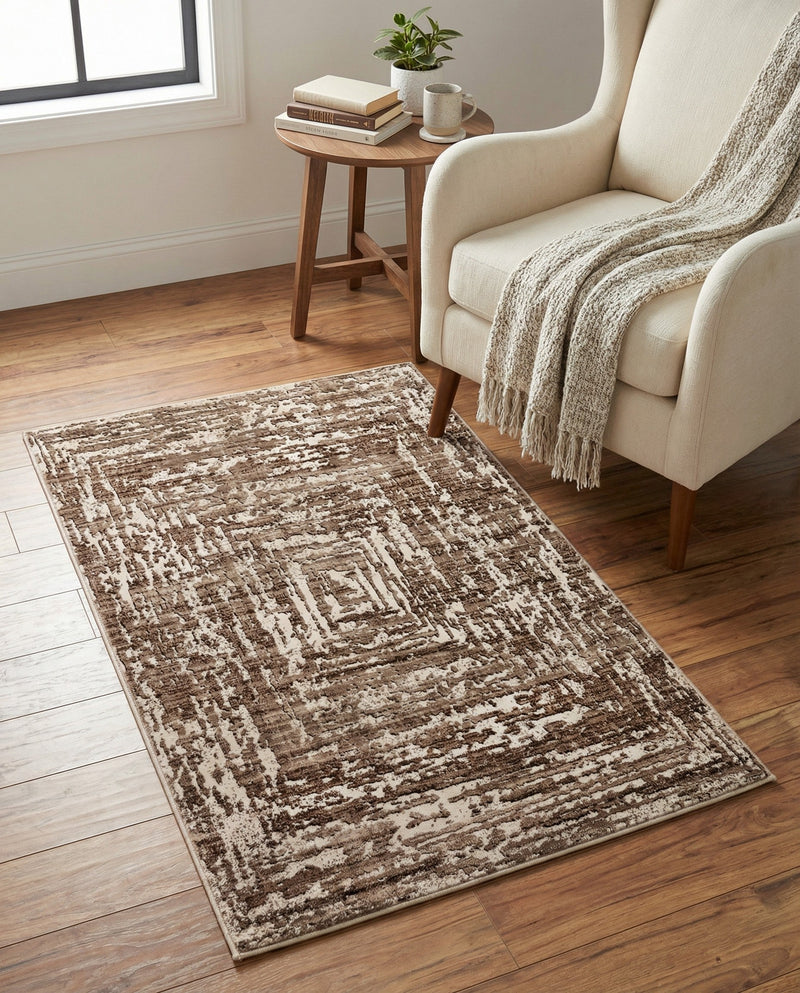 Sanctuary Retreat Collection Area Rug -  Asylum Rectangle Chocolate Brown  lifestyle 26