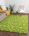 Berber Lattice Shag Collection Area Rug - Atlas (Green) Rectangle Green  lifestyle 10