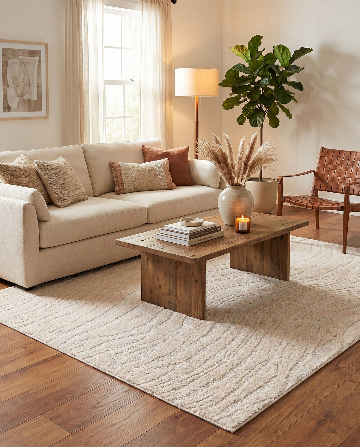 Sienna Collection Area Rug -  Garda Rectangle Ivory  lifestyle 60