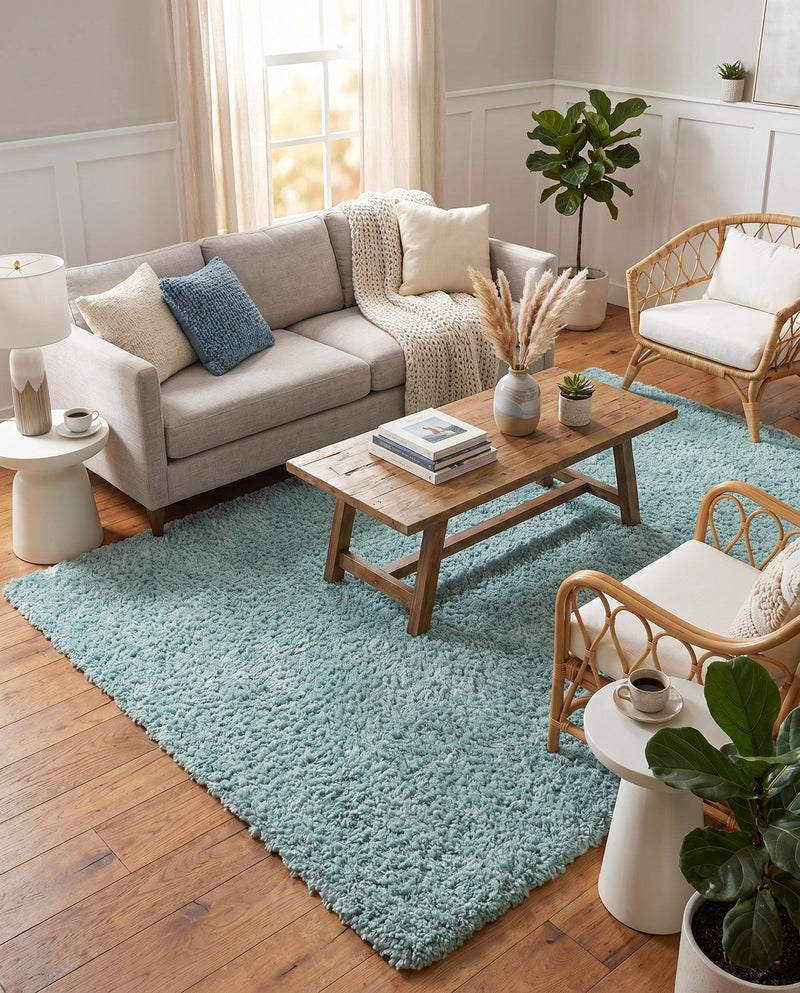 Alpine Plush Collection Area Rug -  Cortina (Aqua) Rectangle Aqua  lifestyle 10