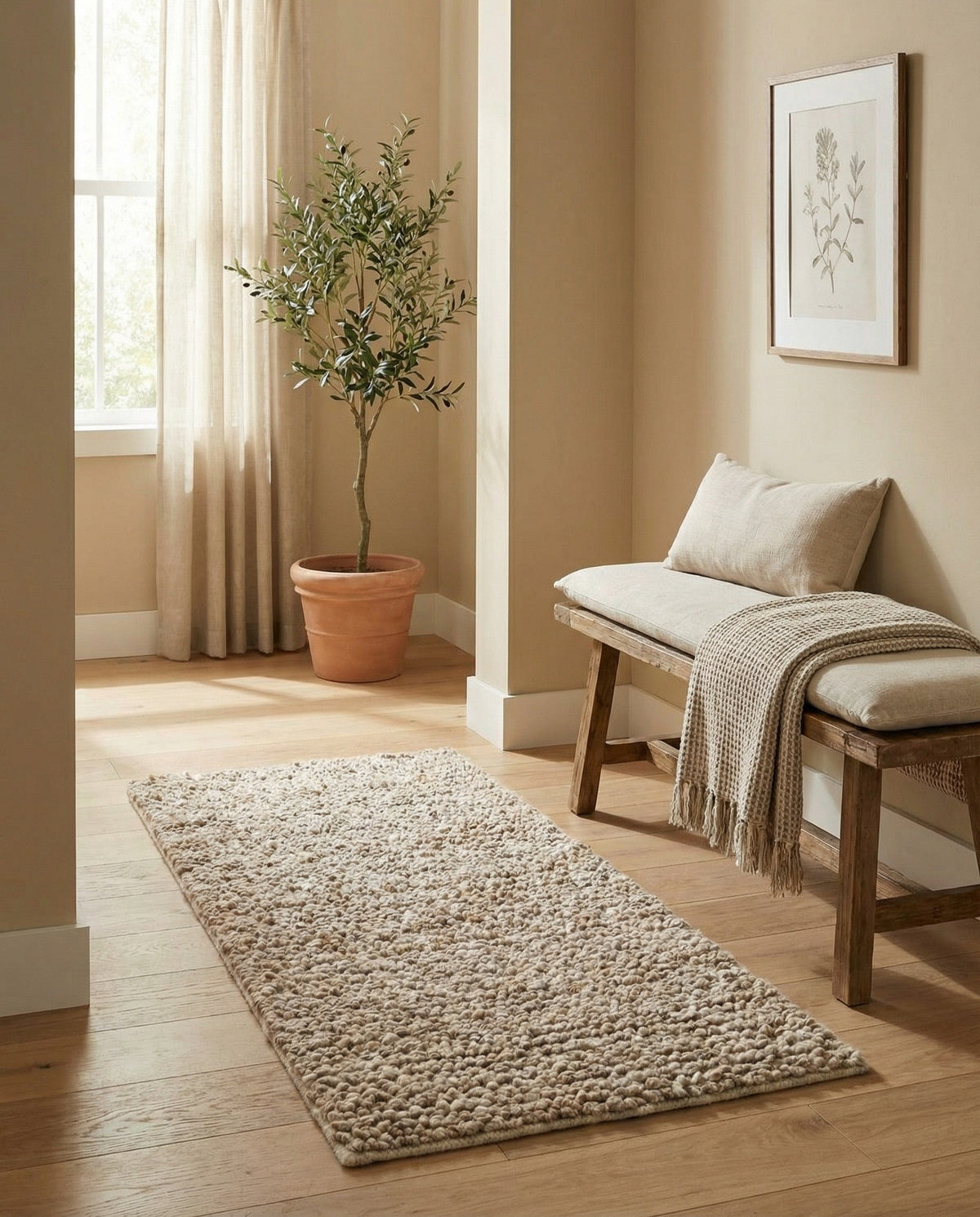 Wellington Luxe Shag Collection Area Rug - Kapiti Runner Taupe  lifestyle 175